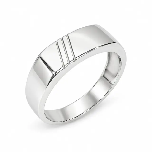 Sterling Silver Rectangular Men's Signet Ring - SSD8182