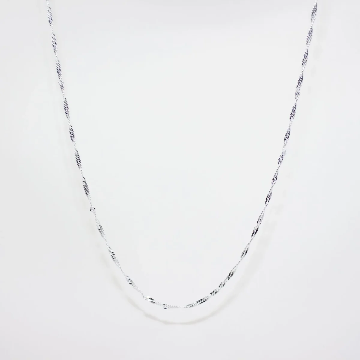 Sterling Silver Singapore Twist Chain – 30-Gauge with Jump Ring
