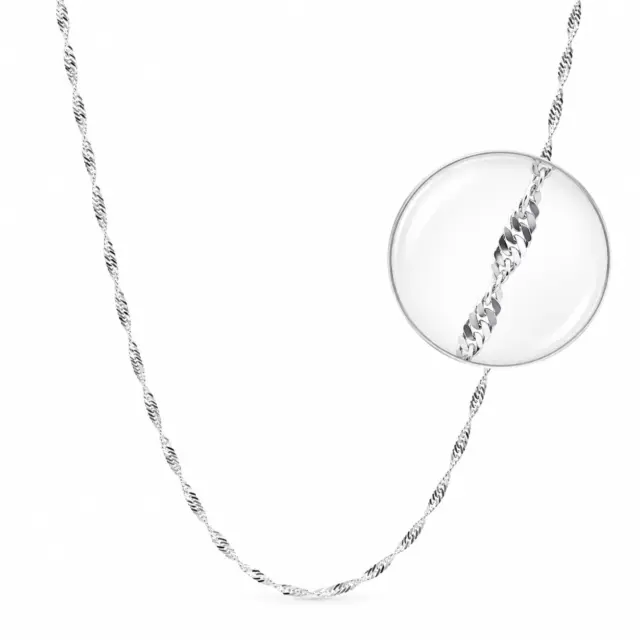 Sterling Silver Singapore Twist Chain – 30-Gauge with Jump Ring