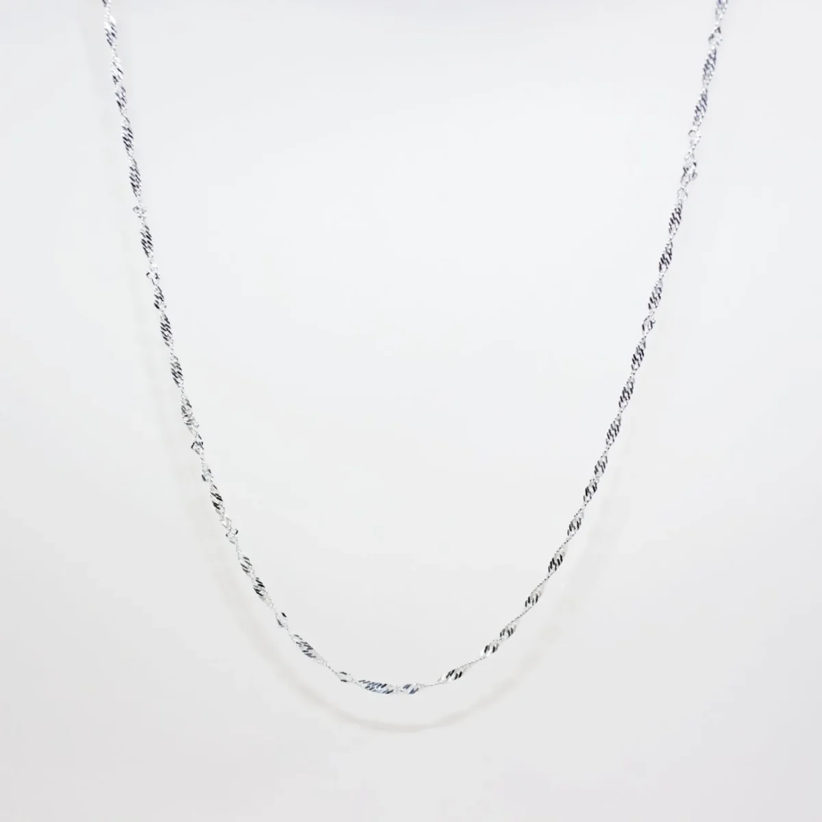 Sterling Silver Singapore Twist Chain – 40 Gauge with Jump Ring