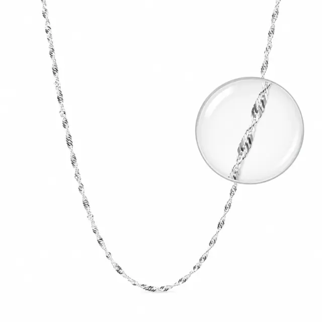 Sterling Silver Singapore Twist Chain – 40 Gauge with Jump Ring