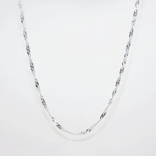Sterling Silver Singapore Twist Chain – 50-Gauge with Jump Ring