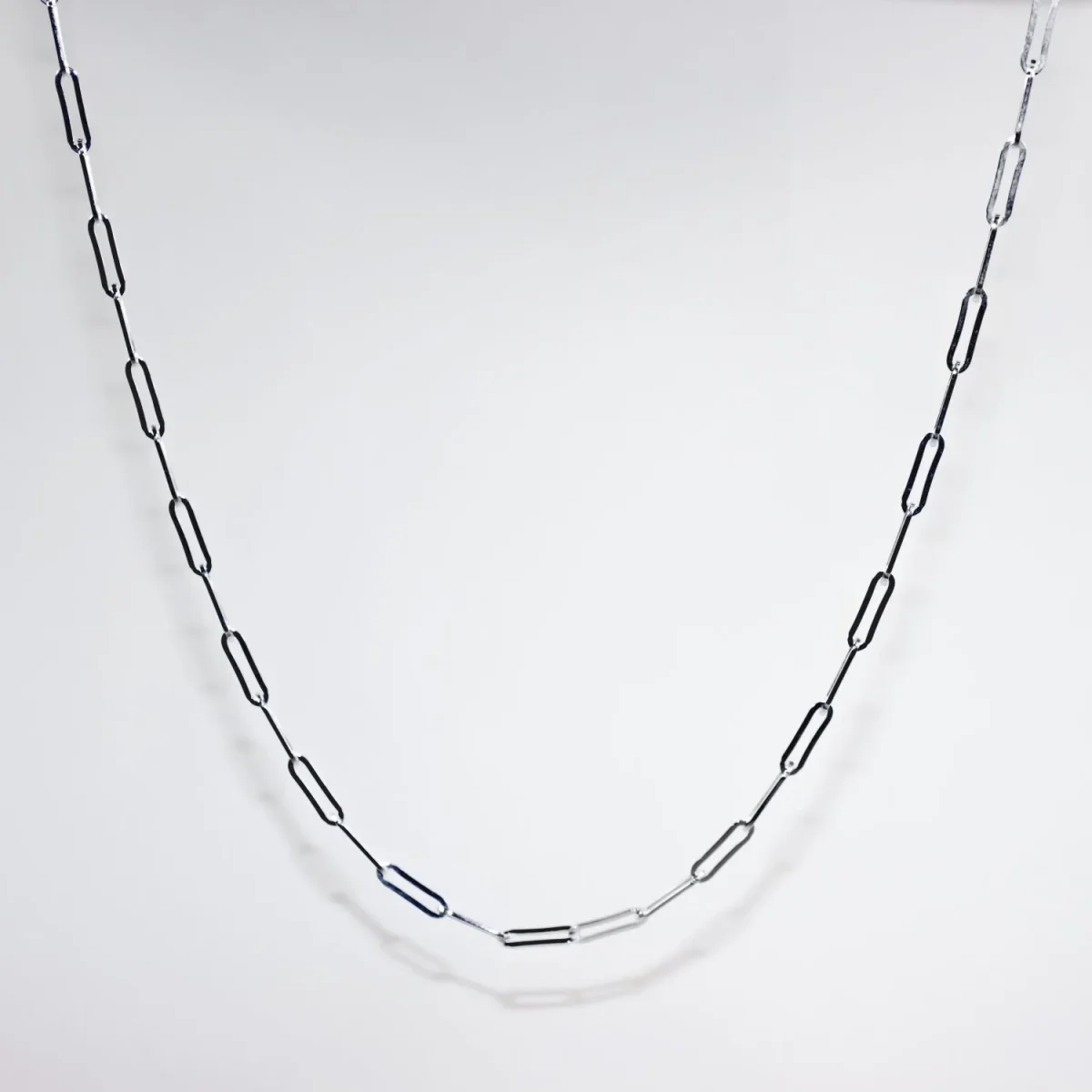 Sterling Silver Small Paperclip Link Chain (10.7 × 3 mm) with Lobster Catch