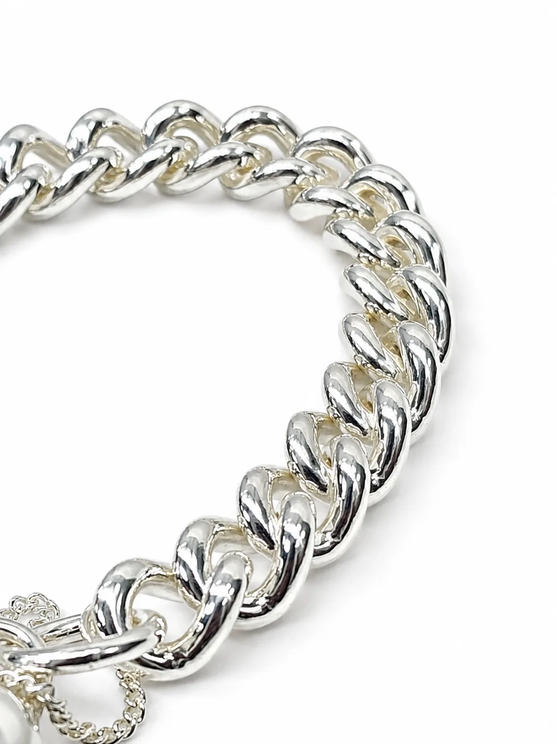 Sterling Silver Solid Curb Link Bracelet with Puff Heart Padlock & Safety Chain, 20cm – Made in New Zealand - C350PB21/PADF18