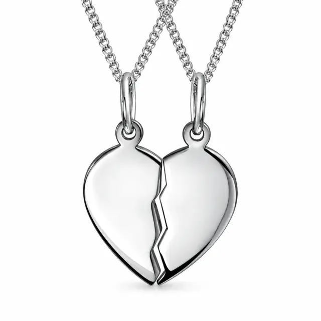 Sterling Silver Split Heart Pendant 27mm x 19mm - 017