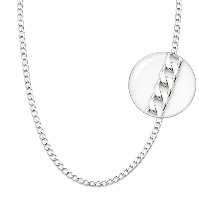 Sterling Silver Ultra Flat Bevel Sided Diamond Cut 100 Gauge Curb Link Chain – UFBSCD100