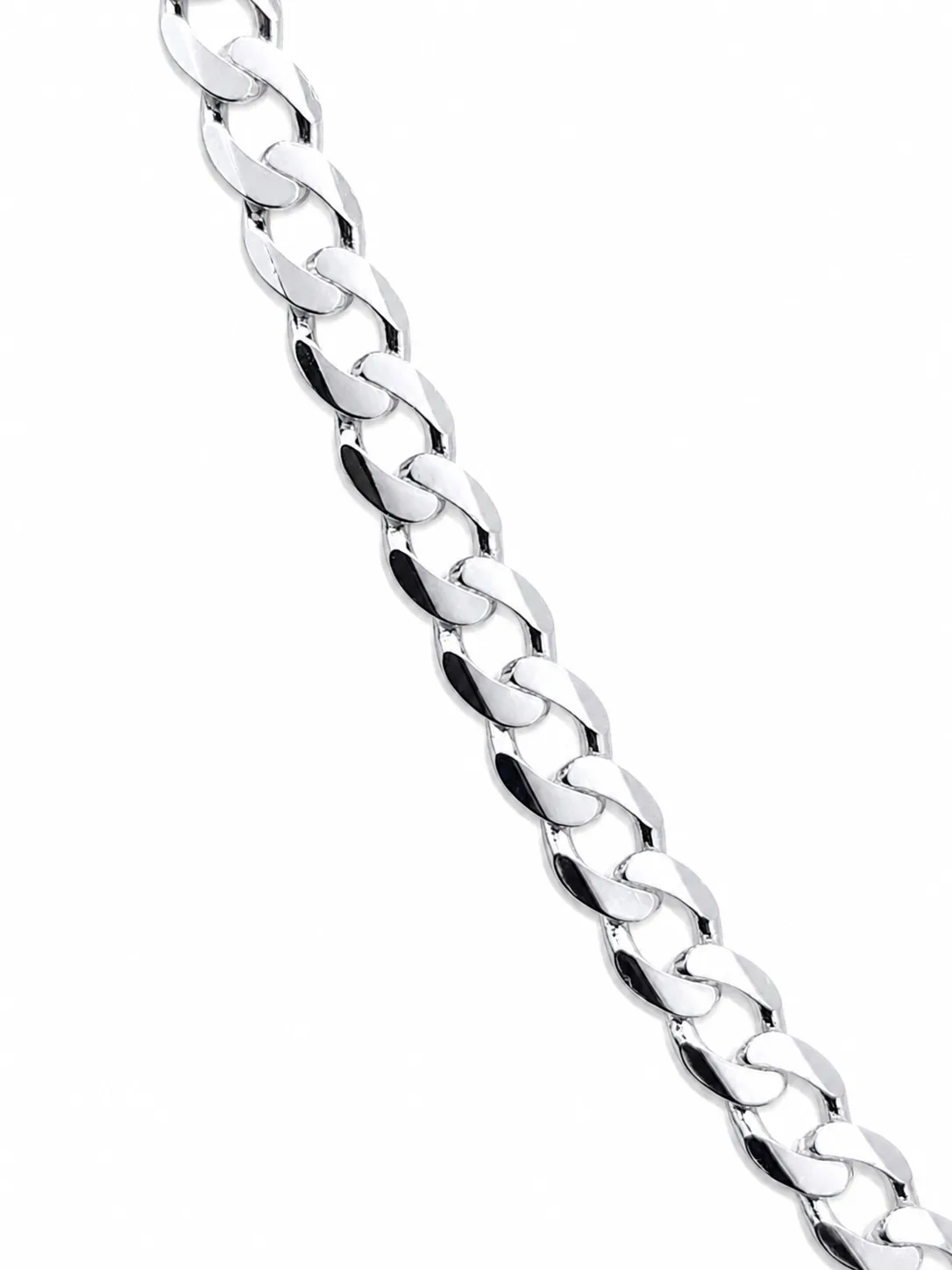 Sterling Silver Ultra Flat Bevel Sided Diamond Cut 100 Gauge Curb Link Chain – UFBSCD100