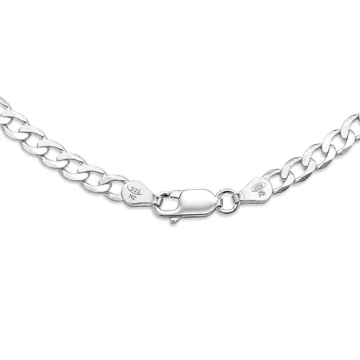 Sterling Silver Ultra Flat Bevel Sided Diamond Cut 100 Gauge Curb Link Chain – UFBSCD100