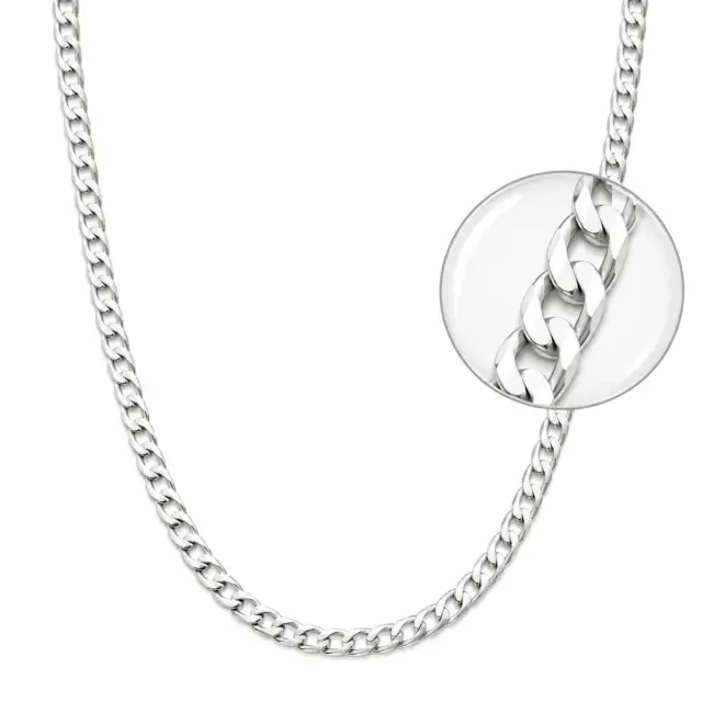 Sterling Silver Ultra Flat Bevel Sided Diamond Cut 120 Gauge Curb Link Chain - UFBSCD120