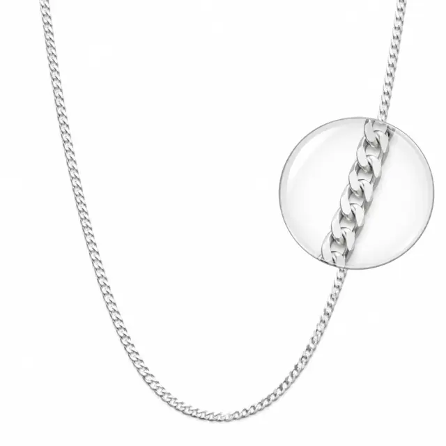 Sterling Silver Ultra Flat Bevel Sided Diamond Cut 60 Gauge Curb Link Chain - UFBSCD60