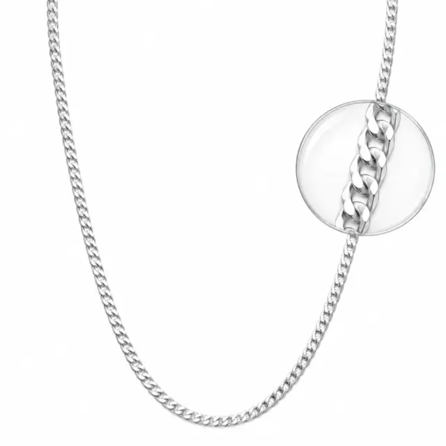 Sterling Silver Ultra Flat Bevel Sided Diamond Cut 70 Gauge Curb Link Chain - UFBSCD70
