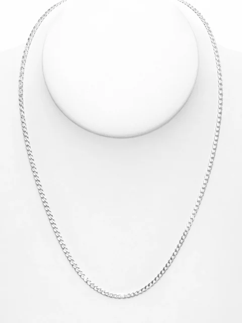 Sterling Silver Ultra Flat Bevel Sided Diamond Cut 60 Gauge Curb Link Chain - UFBSCD60