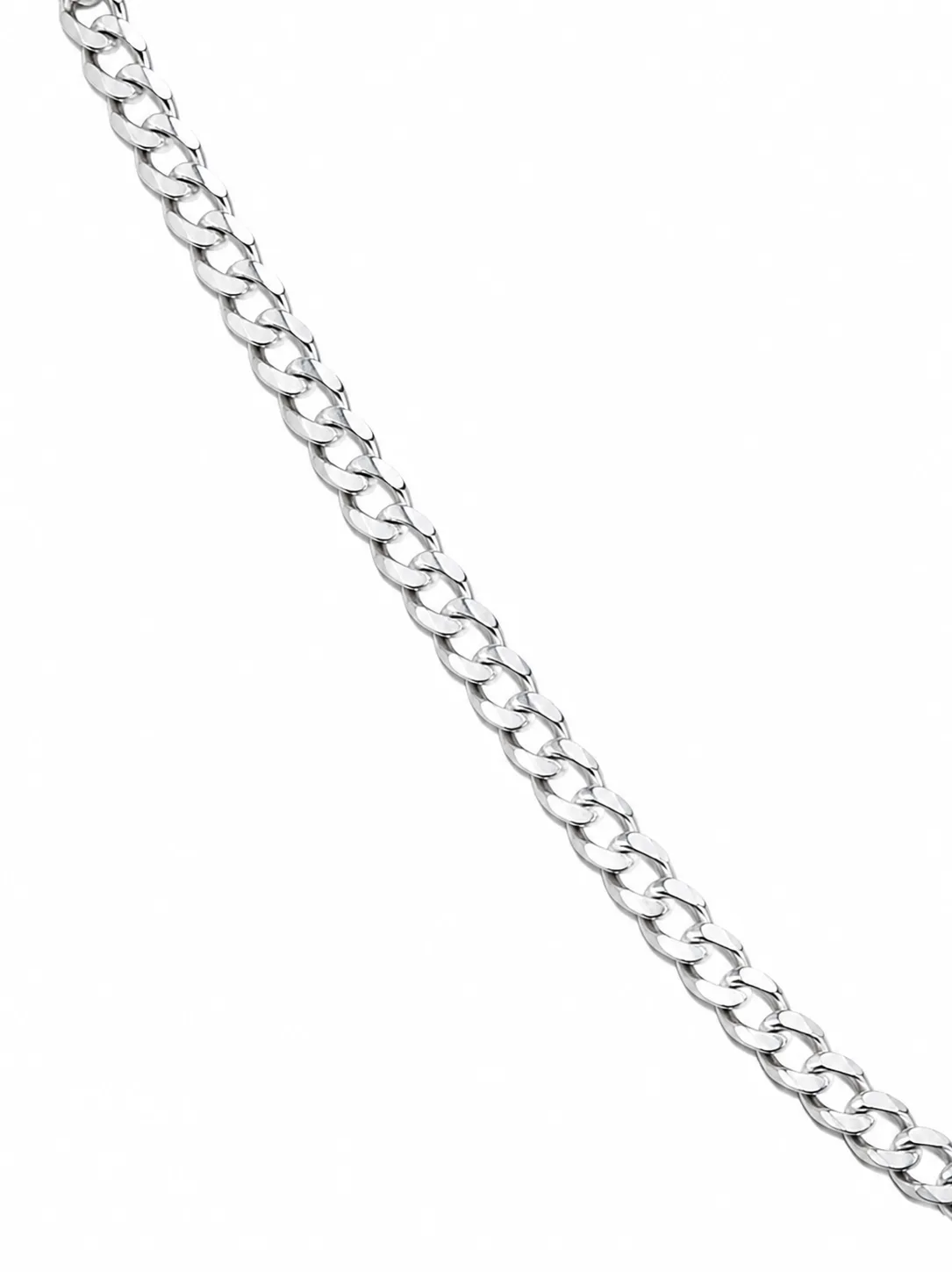 Sterling Silver Ultra Flat Bevel Sided Diamond Cut 60 Gauge Curb Link Chain - UFBSCD60