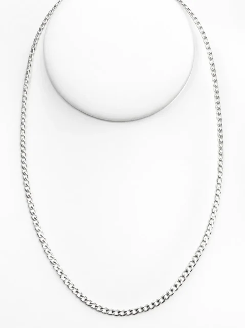 Sterling Silver Ultra Flat Bevel Sided Diamond Cut 80 Gauge Curb Link Chain – UFBSCD80