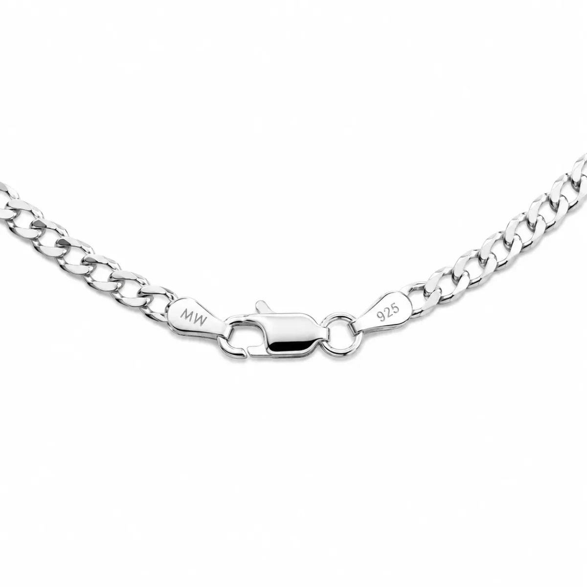 Sterling Silver Ultra Flat Bevel Sided Diamond Cut 80 Gauge Curb Link Chain – UFBSCD80