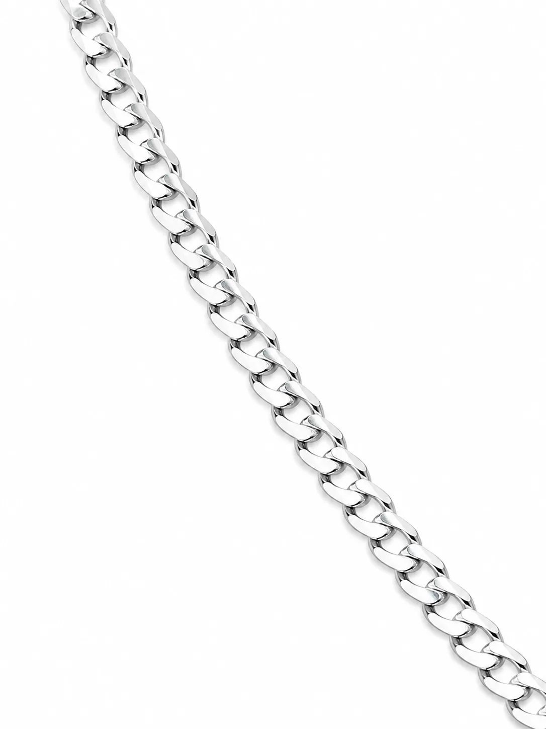 Sterling Silver Ultra Flat Bevel Sided Diamond Cut 80 Gauge Curb Link Chain – UFBSCD80