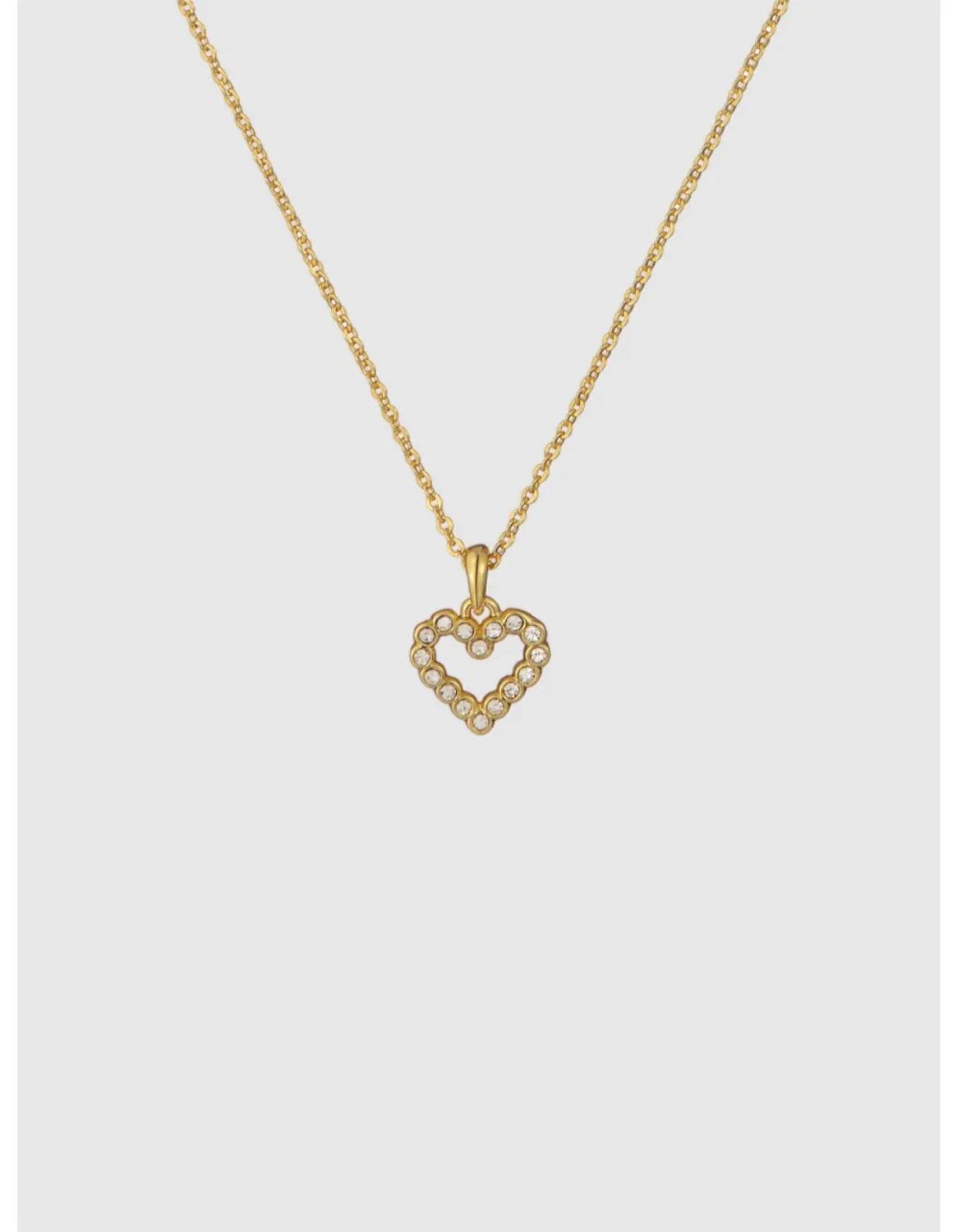 TED BAKER AMORE Halo Heart Yellow Gold Coloured Crystal Heart Pendant - TBJ3832-02-02
