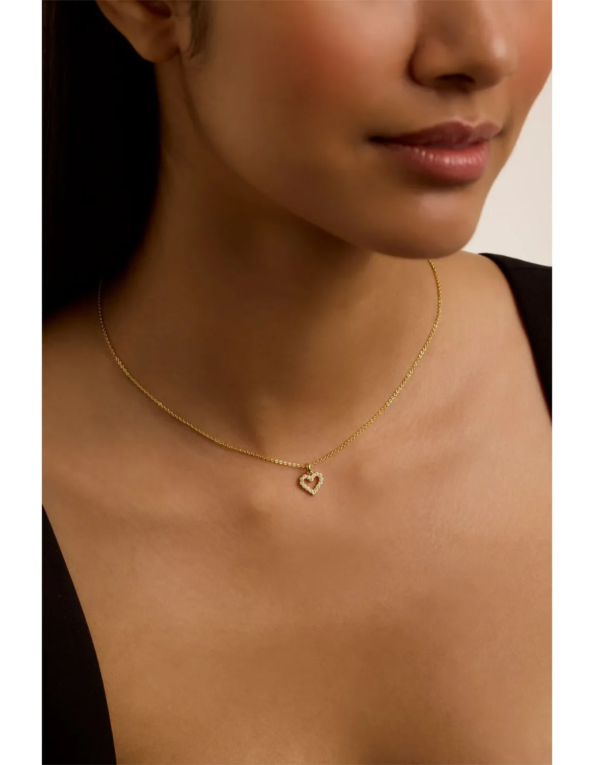 TED BAKER AMORE Halo Heart Yellow Gold Coloured Crystal Heart Pendant - TBJ3832-02-02