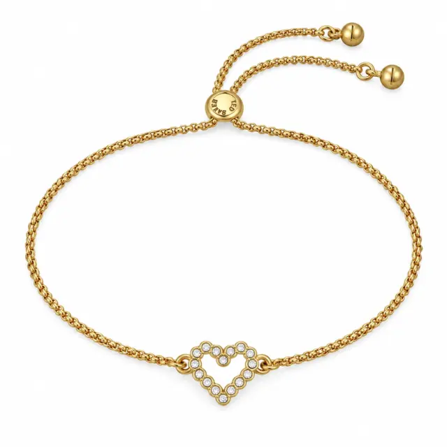 TED BAKER Amorita Gold Tone Crystal Open Heart Toggle Bracelet - TBJ3833-02-02