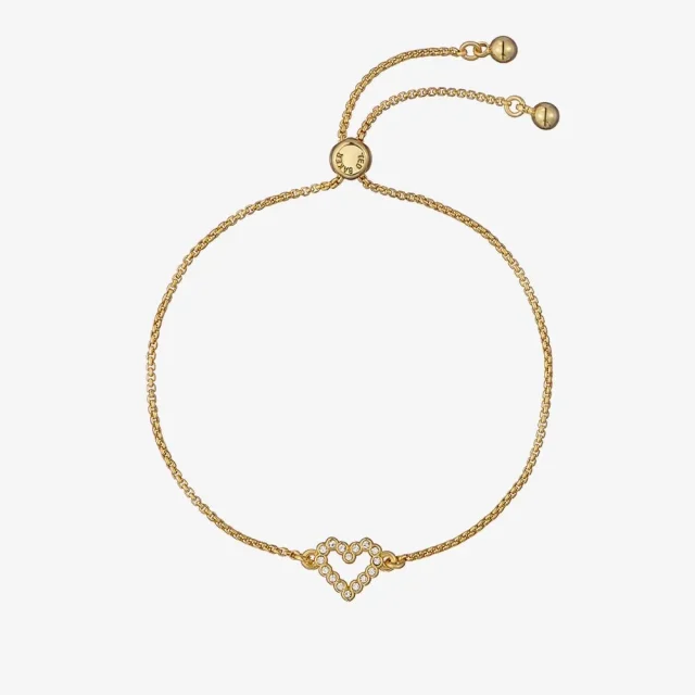 TED BAKER Amorita Gold Tone Crystal Open Heart Toggle Bracelet - TBJ3833-02-02