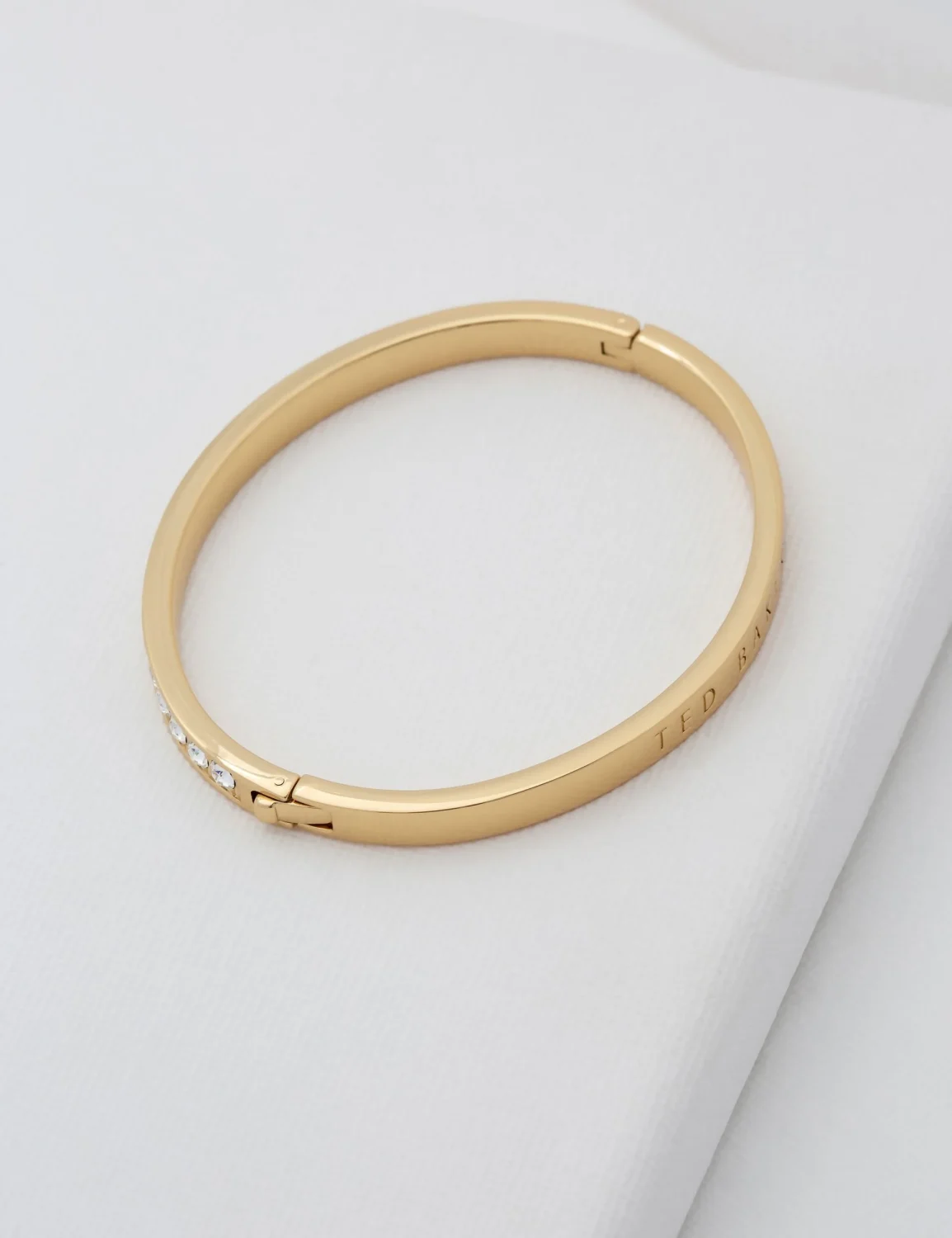 TED BAKER Clemara Hinged Crystal Yellow Gold Coloured Bangle - TBJ1567-02-02