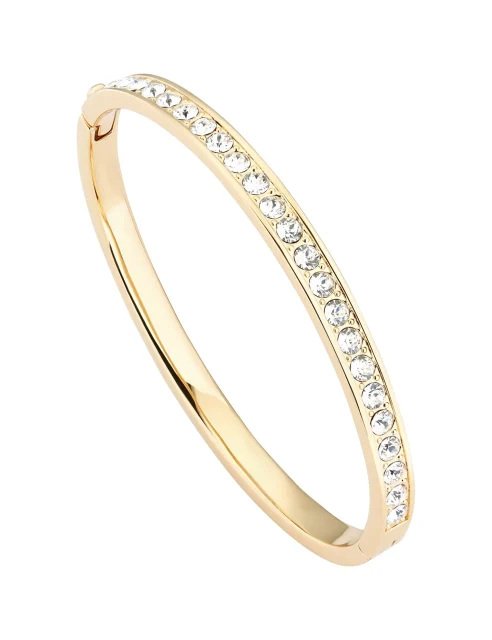 TED BAKER Clemara Hinged Crystal Yellow Gold Coloured Bangle - TBJ1567-02-02