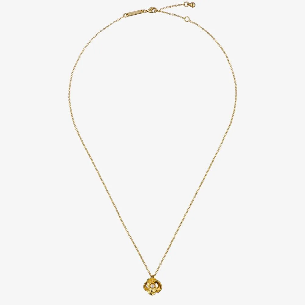 TED BAKER FLORA Gold Tone Plated Pearl Flower Necklace - TBJ3757-02-28