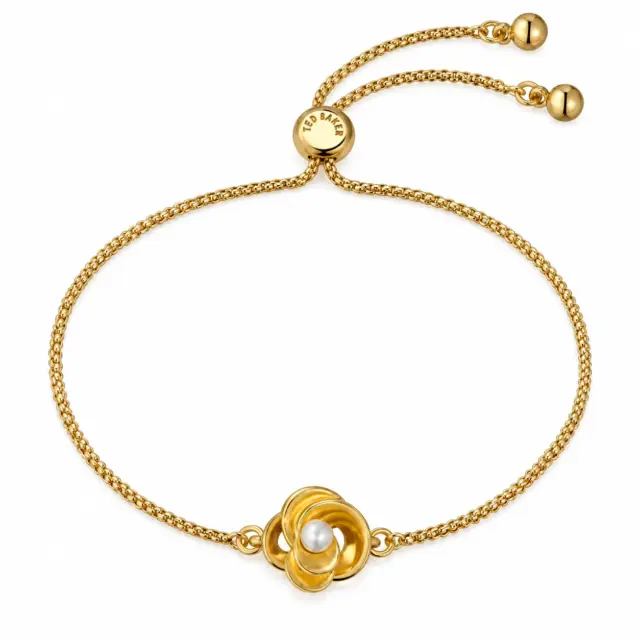 TED BAKER FLORIE Gold Tone Plated Pearl Toggle Bracelet - TBJ3761-02-28
