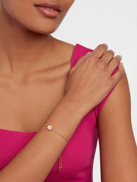TED BAKER Gold Tone PETIAL Painted Flower Adjustable Bracelet - TBJ3646-02-215