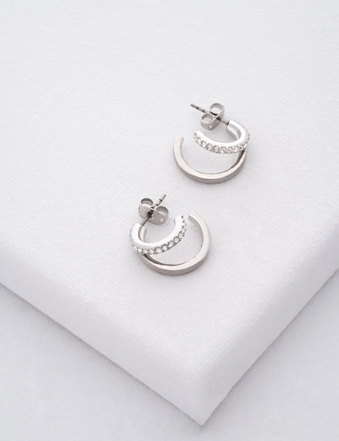TED BAKER HELIAS Crystal Double Hoop Earrings - TBJ3458-01-02