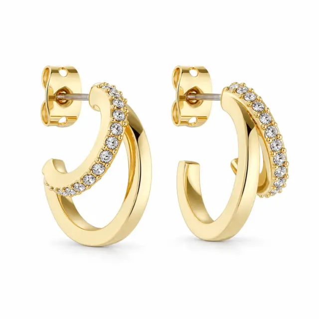 TED BAKER HELIAS Crystal Double Hoop Earrings - TBJ3458-02-02