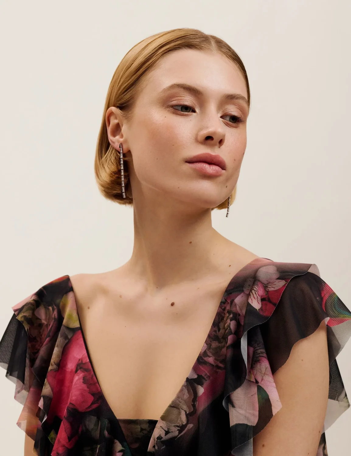 TED BAKER ISALIE Baguette Crystal Long Drop Earrings - TBJ3781-01-02