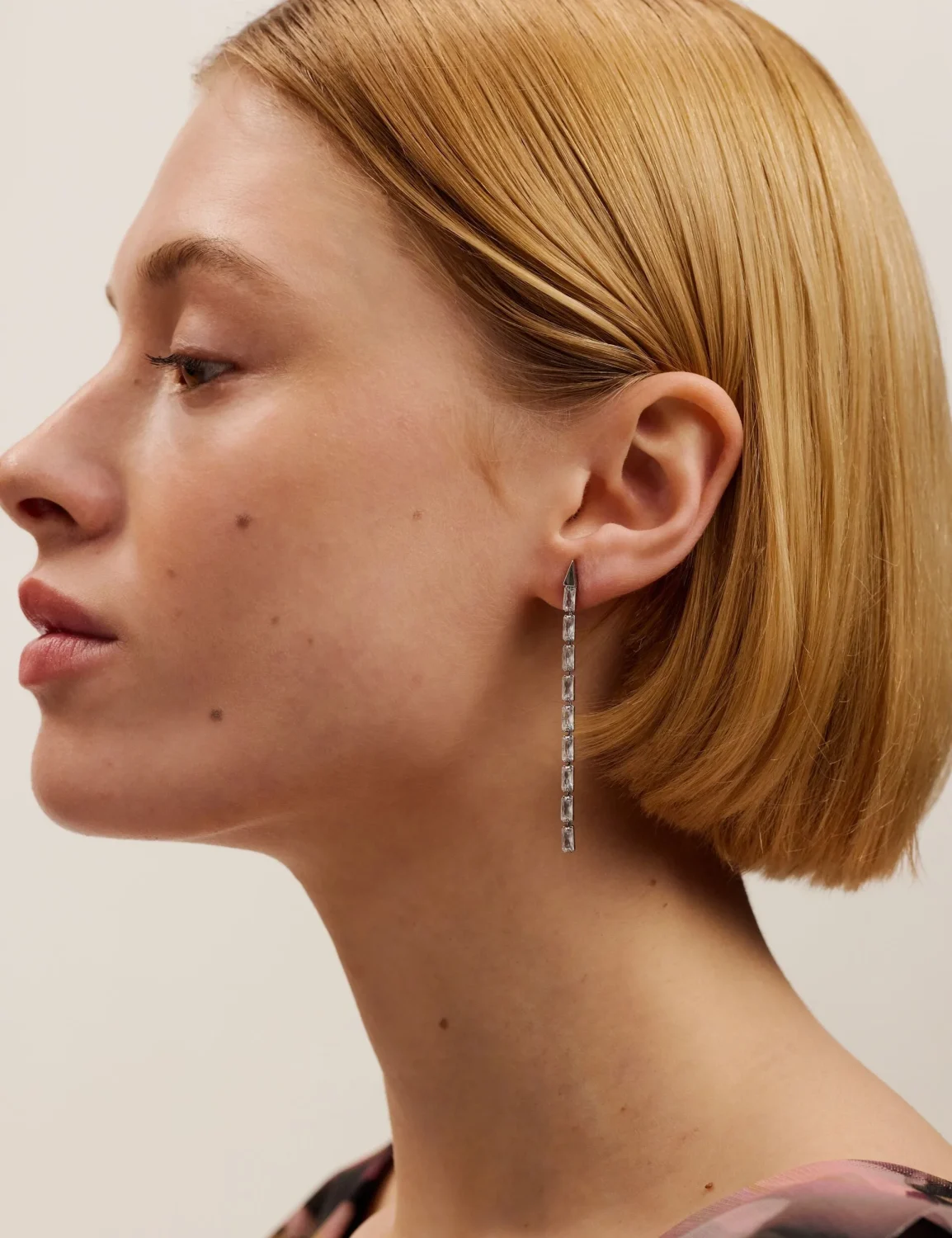 TED BAKER ISALIE Baguette Crystal Long Drop Earrings - TBJ3781-01-02