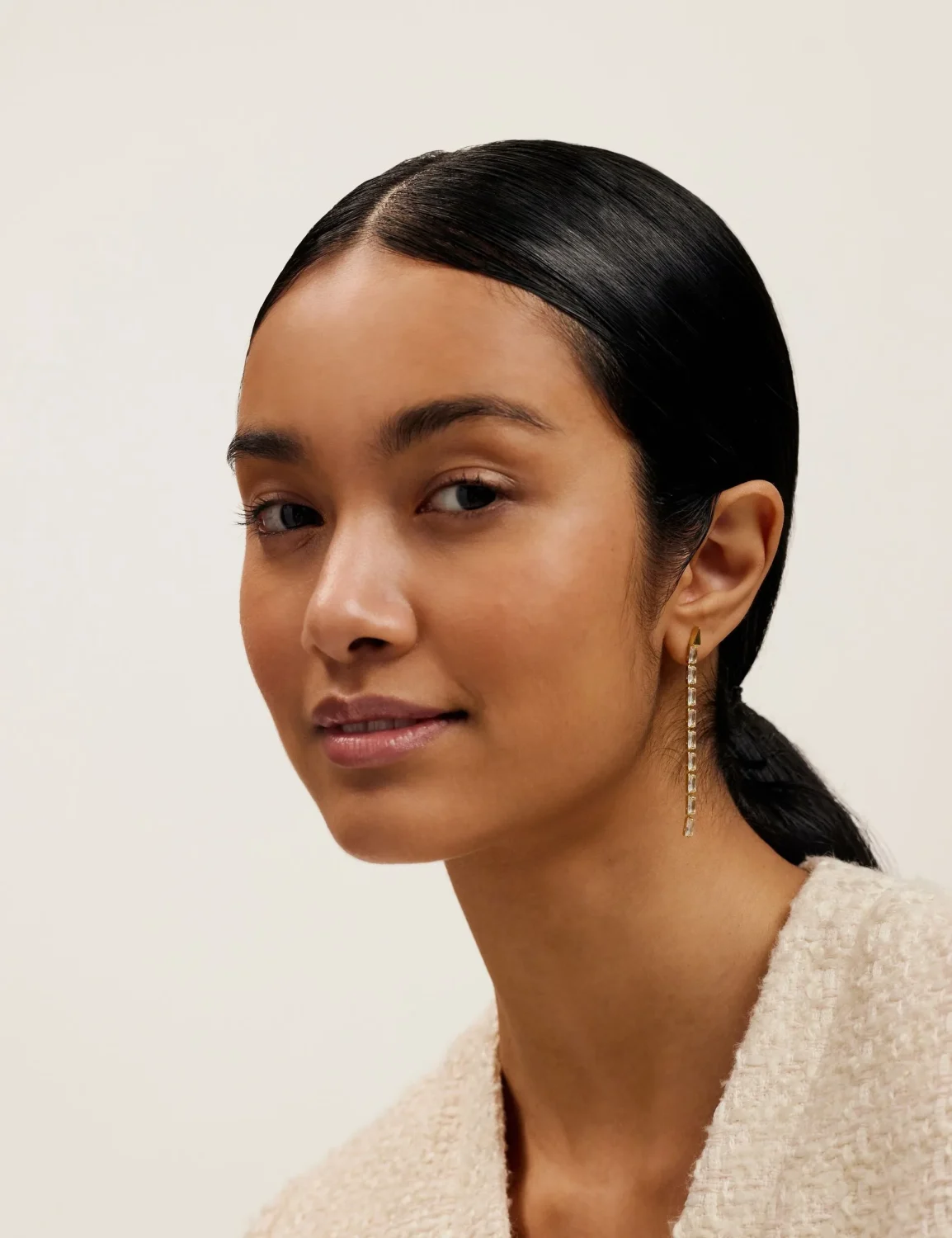 TED BAKER ISALIE Baguette Crystal Long Drop Earrings - TBJ3781-02-02
