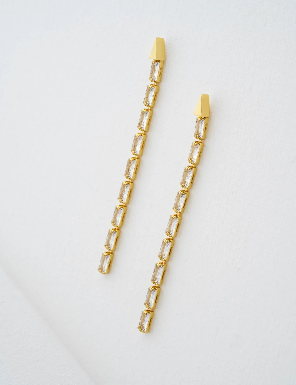 TED BAKER ISALIE Baguette Crystal Long Drop Earrings - TBJ3781-02-02