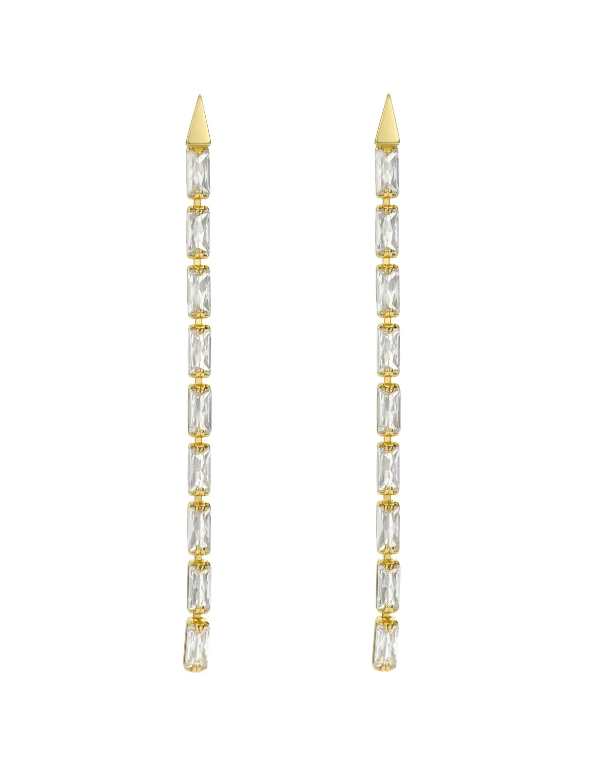TED BAKER ISALIE Baguette Crystal Long Drop Earrings - TBJ3781-02-02