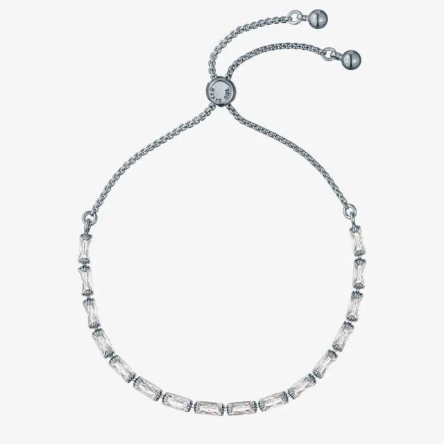 TED BAKER ISELA Silver Tone Plated Crystal Baguette Toggle Bracelet - TBJ3780-01-02