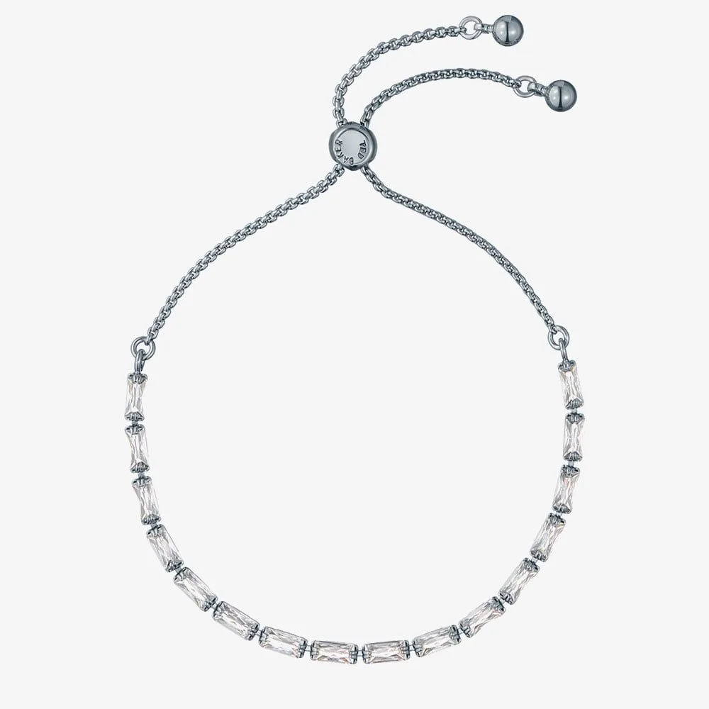 TED BAKER ISELA Silver Tone Plated Crystal Baguette Toggle Bracelet - TBJ3780-01-02