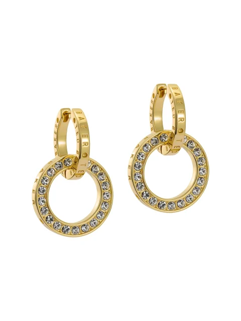 TED BAKER LINA Crystal Double Link Drop Hoop Earrings - TBJ3851-02-02