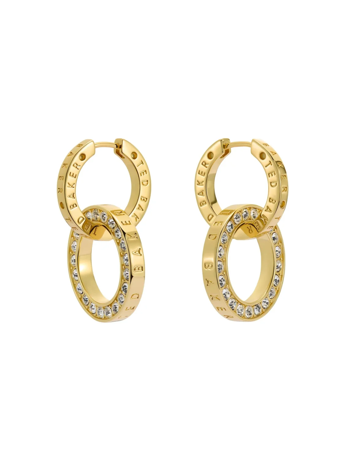 TED BAKER LINA Crystal Double Link Drop Hoop Earrings - TBJ3851-02-02