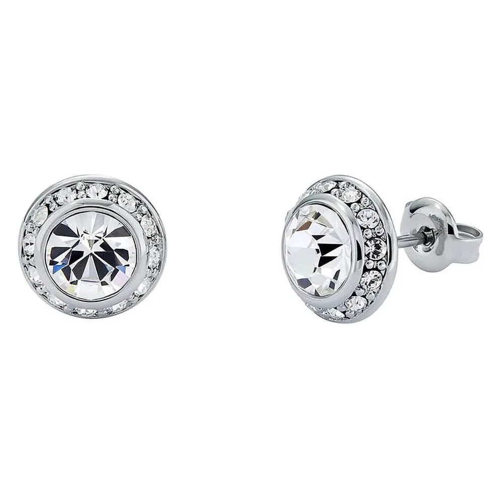 TED BAKER Silver Solitaire Soarkle Crystal Round Stud Earring - TBJ3698-01-02