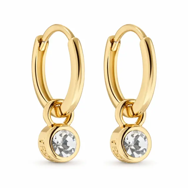 TED BAKER SINALAA Yellow Gold Coloured Huggie Earrings - TBJ3028-02-02