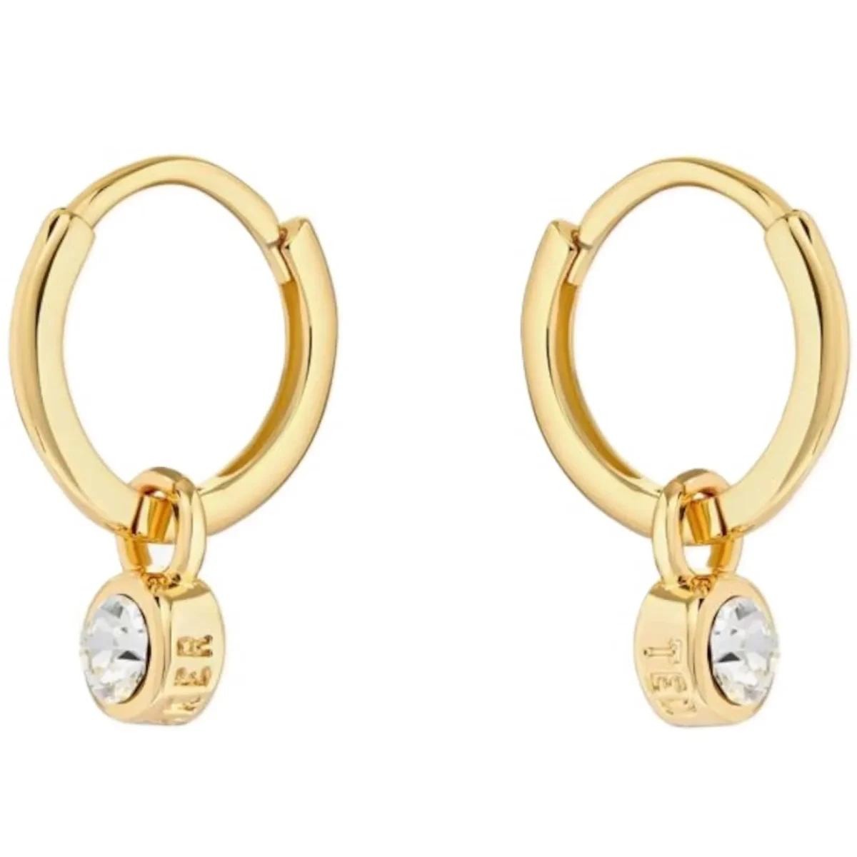 TED BAKER SINALAA Yellow Gold Coloured Huggie Earrings - TBJ3028-02-02