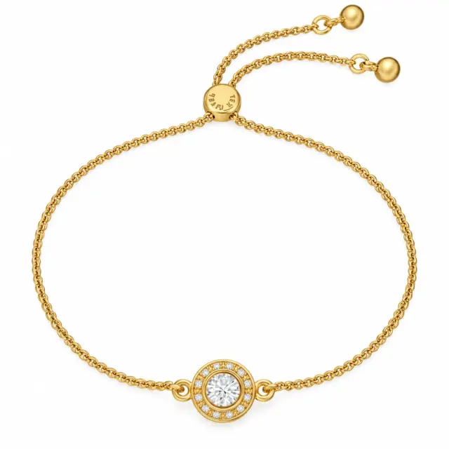 TED BAKER Soleta Gold Tone Plated Crystal Halo Toggle Bracelet - TBJ3699-02-02