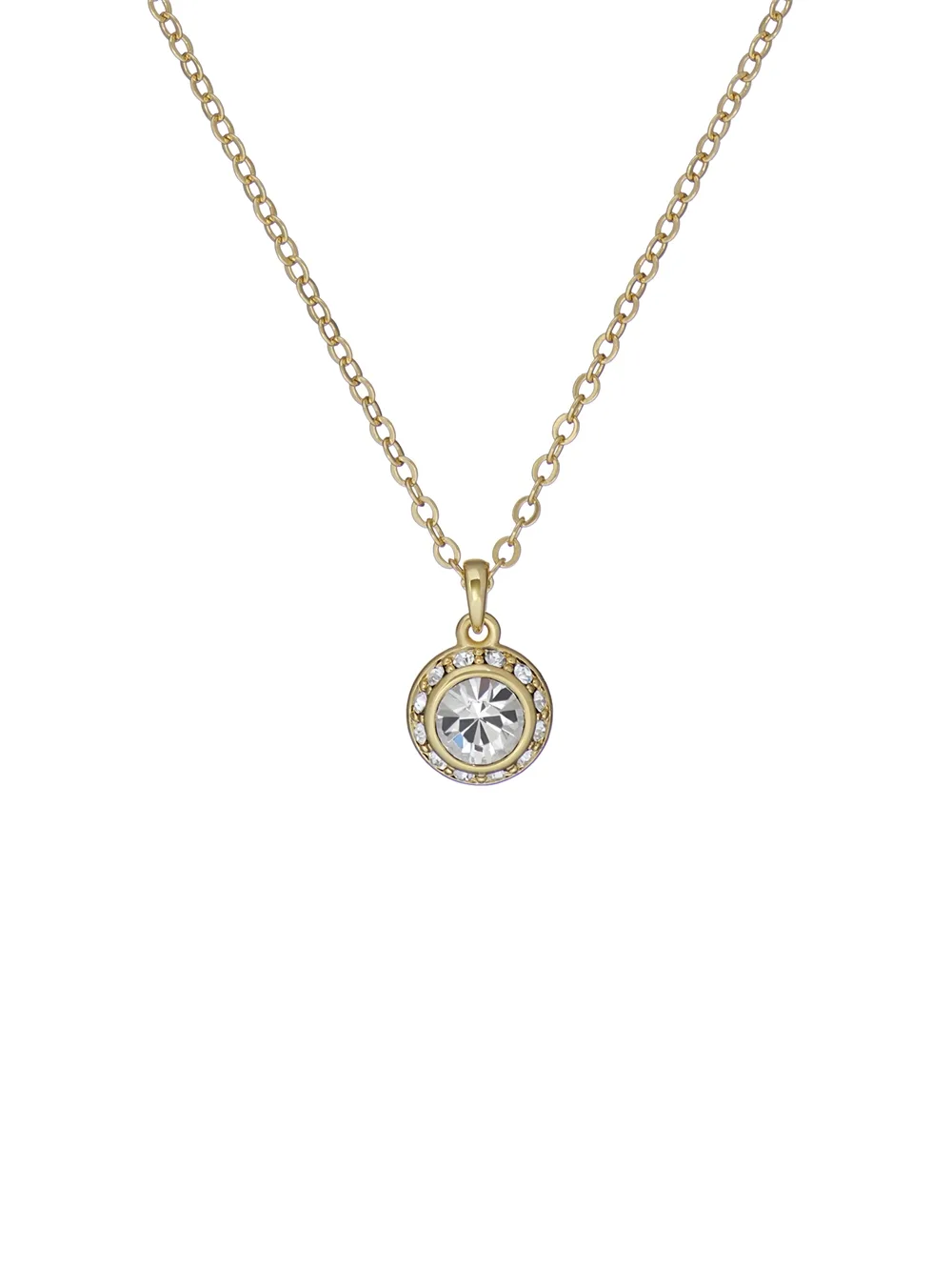 TED BAKER Solitaire Sparkle Crystal Pendant Necklace Gold Tone, Clear Crystal - TBJ3695-02-02