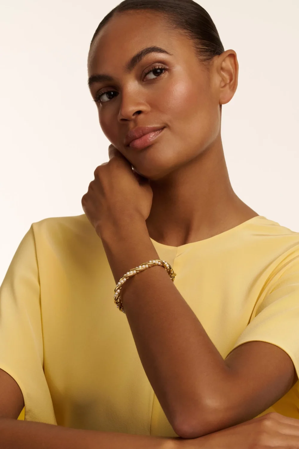 TED BAKER Ted Baker Gold Tilaa Twisted Pearl Cuff Bracelet - TBJ3954-02-28