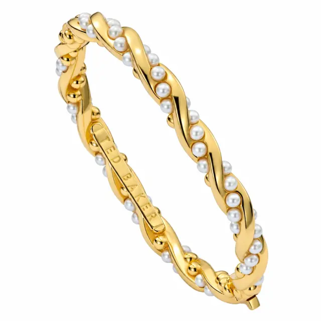 TED BAKER Ted Baker Gold Tilaa Twisted Pearl Cuff Bracelet - TBJ3954-02-28