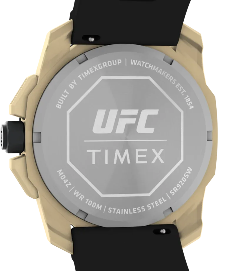 Timex UFC Icon Chronograph 45mm Black Dial 45mm Silicone Strap Watch