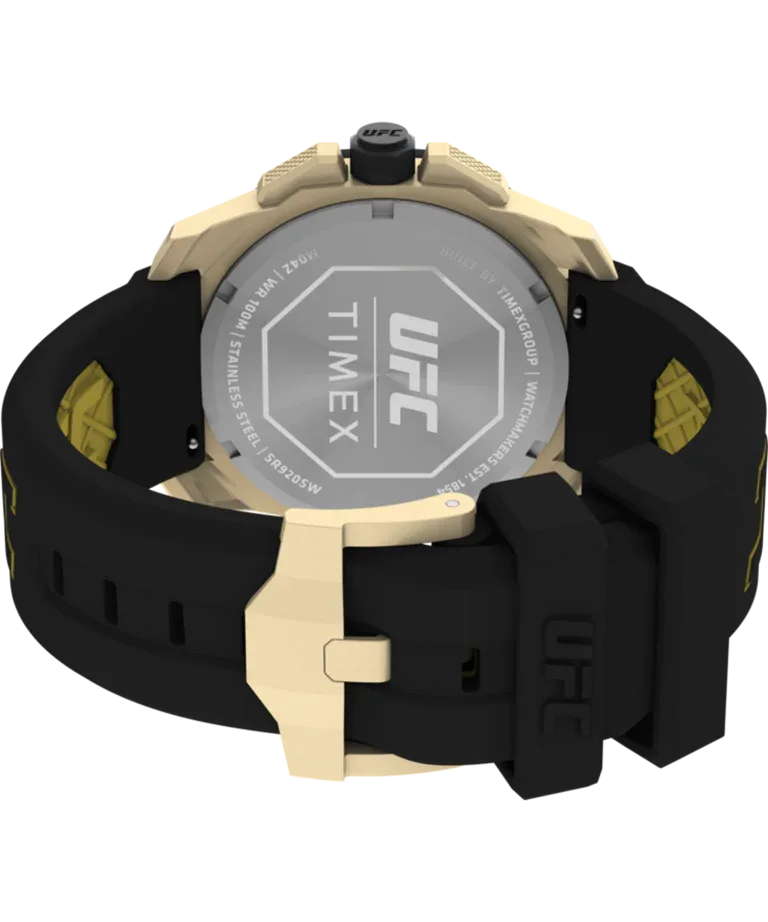 Timex UFC Icon Chronograph 45mm Black Dial 45mm Silicone Strap Watch