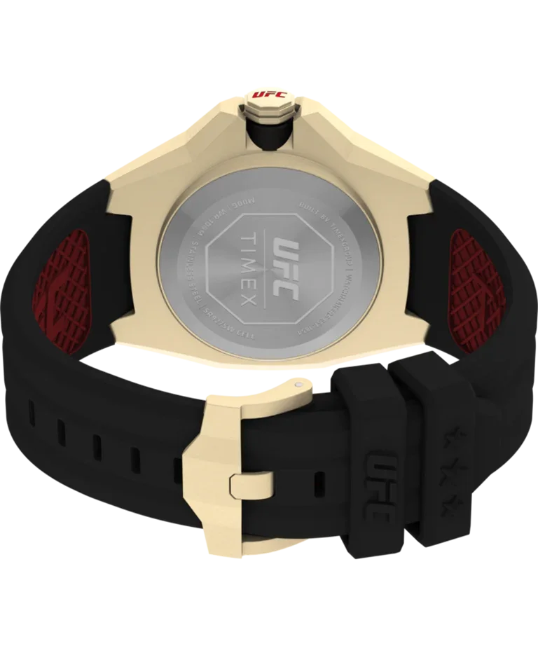 Timex UFC Pro 44mm Silicone Strap Gold Dial Watch
